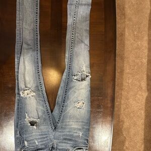 Miss Me Women's Skinny Jeans - Distressed Blue Y2K Miss Me